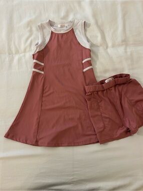 Amazon Kids Two-Piece Active Dress and Shorts Set - Dusty Rose and White